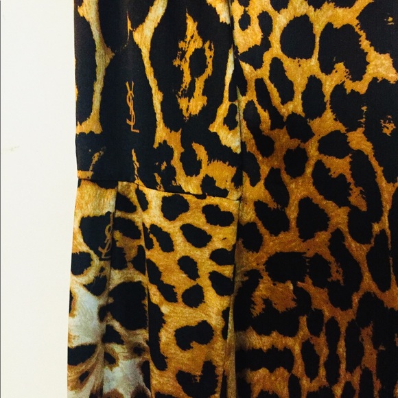 Signature YSL Leopard Print Silk Dress FR38 US4 - Picture 6 of 10